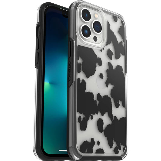 OtterBox Symmetry Clear Series Disney - Funda para iPhone 13 Pro MAX y iPhone 12 Pro MAX, Estampado de Vaca