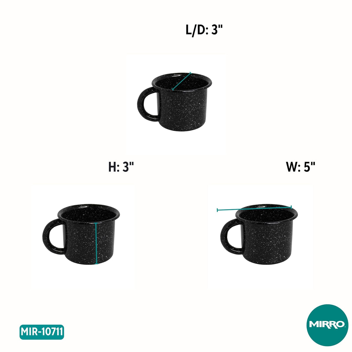 Mirro - Taza esmaltada de 12 onzas