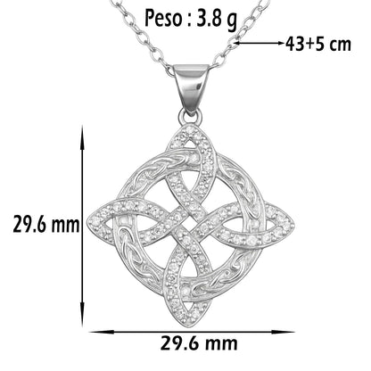 XYPHIELLE Collar Celta para Mujer con Circonitas, Joyería Fina, Regalo para Novia Esposa Madre en San Valentín Aniversario Día de la Madre