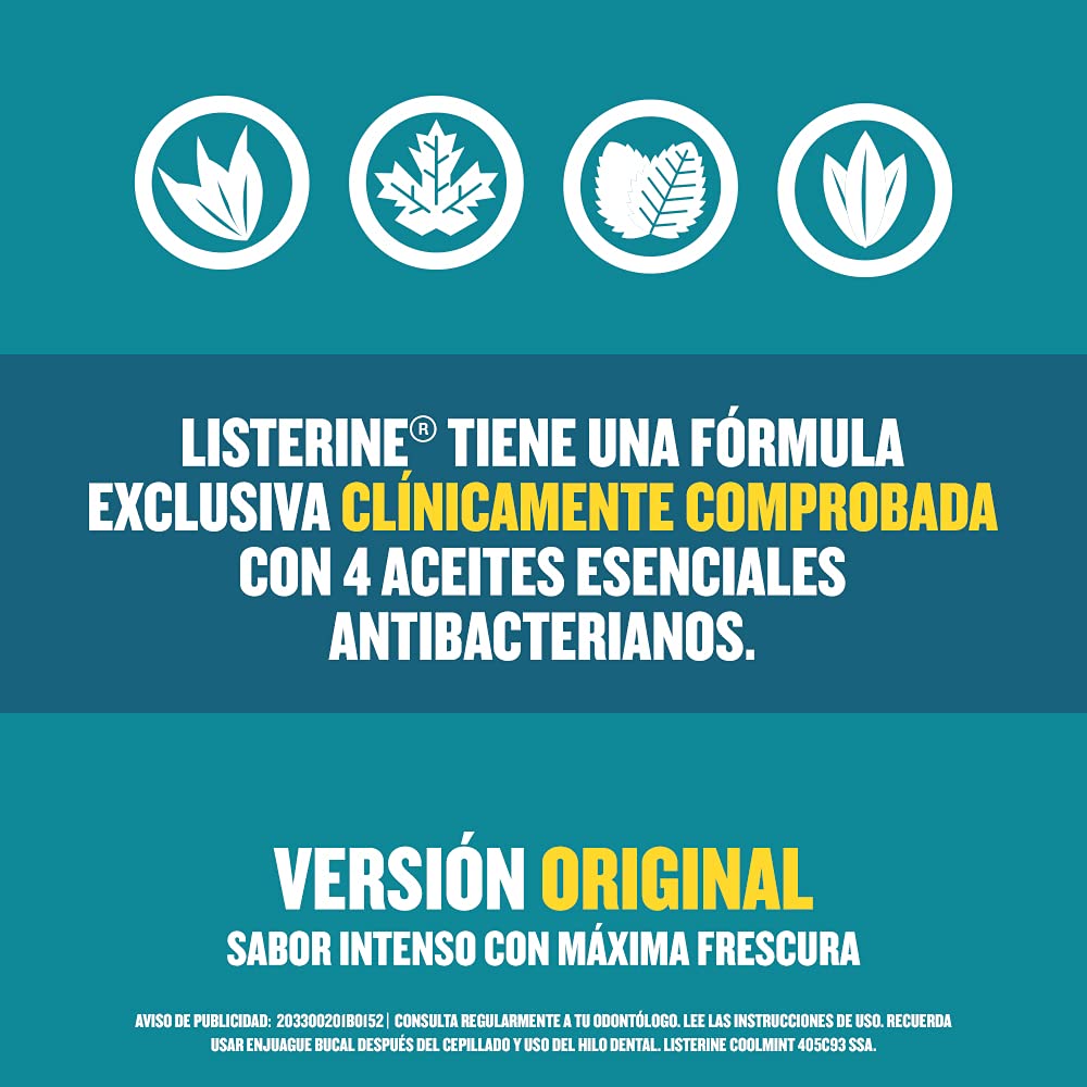 LISTERINE Enjuague Bucal Cool Mint 1 L + Enjuague Bucal Cuidado Total 1 L