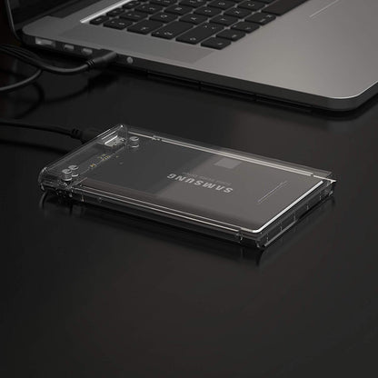 SABRENT - Carcasa de Disco Duro Externo Transparente de 2.5 Pulgadas SATA a USB 3.0 sin Herramientas, optimizada para SSD, Compatible con UASP SATA III (EC-OCUB)