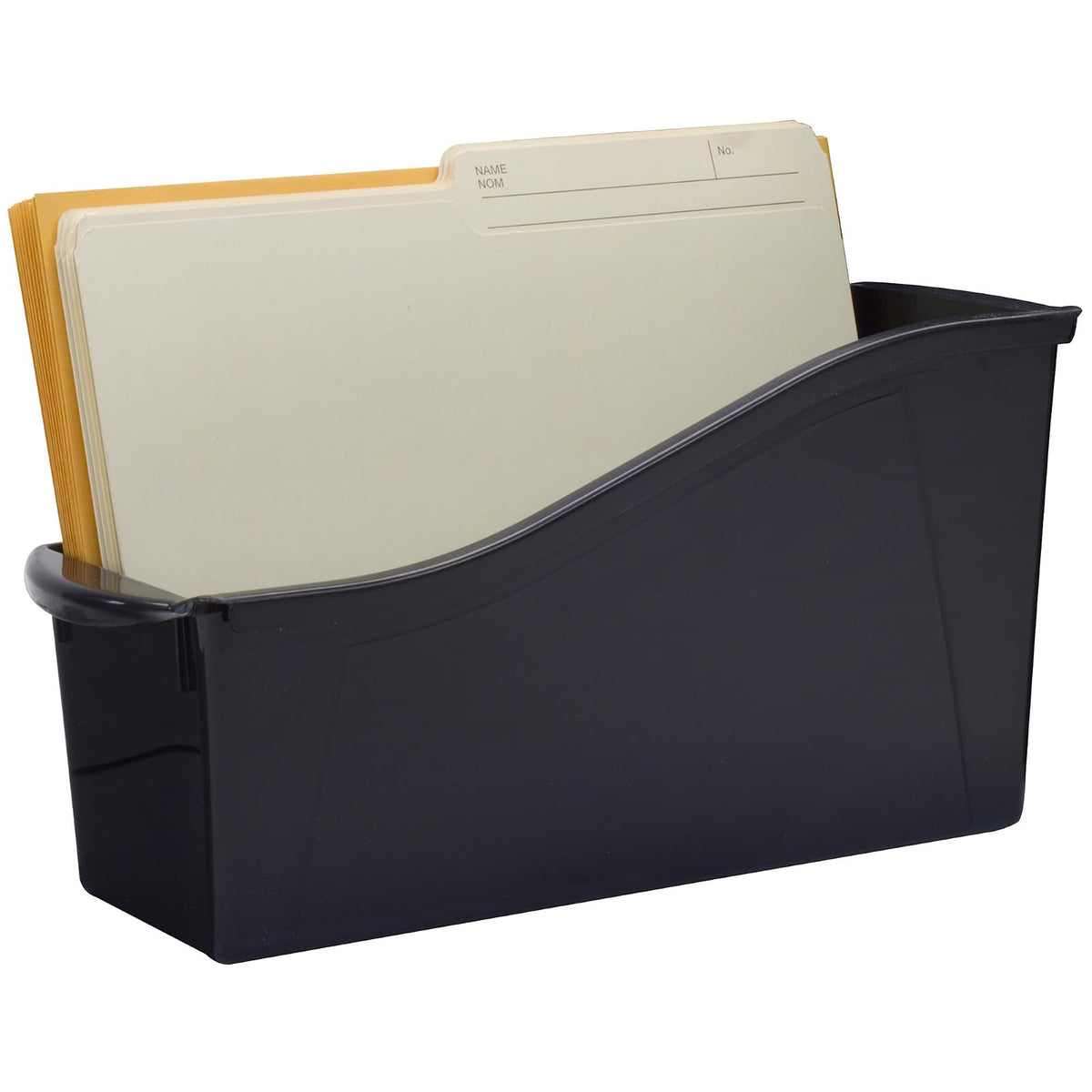 Storex 70109E06C) - Contenedor grande para libros, organizador de plástico entrelazado para el hogar, la oficina y el aula, color negro (Paquete de 6)
