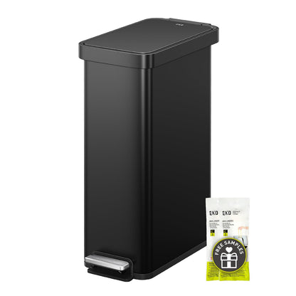 EKO Hudson Slim 50L / 13.2 Dólar Cocina Basura con Tapa Acero inoxidable Estante para cocina o hogar