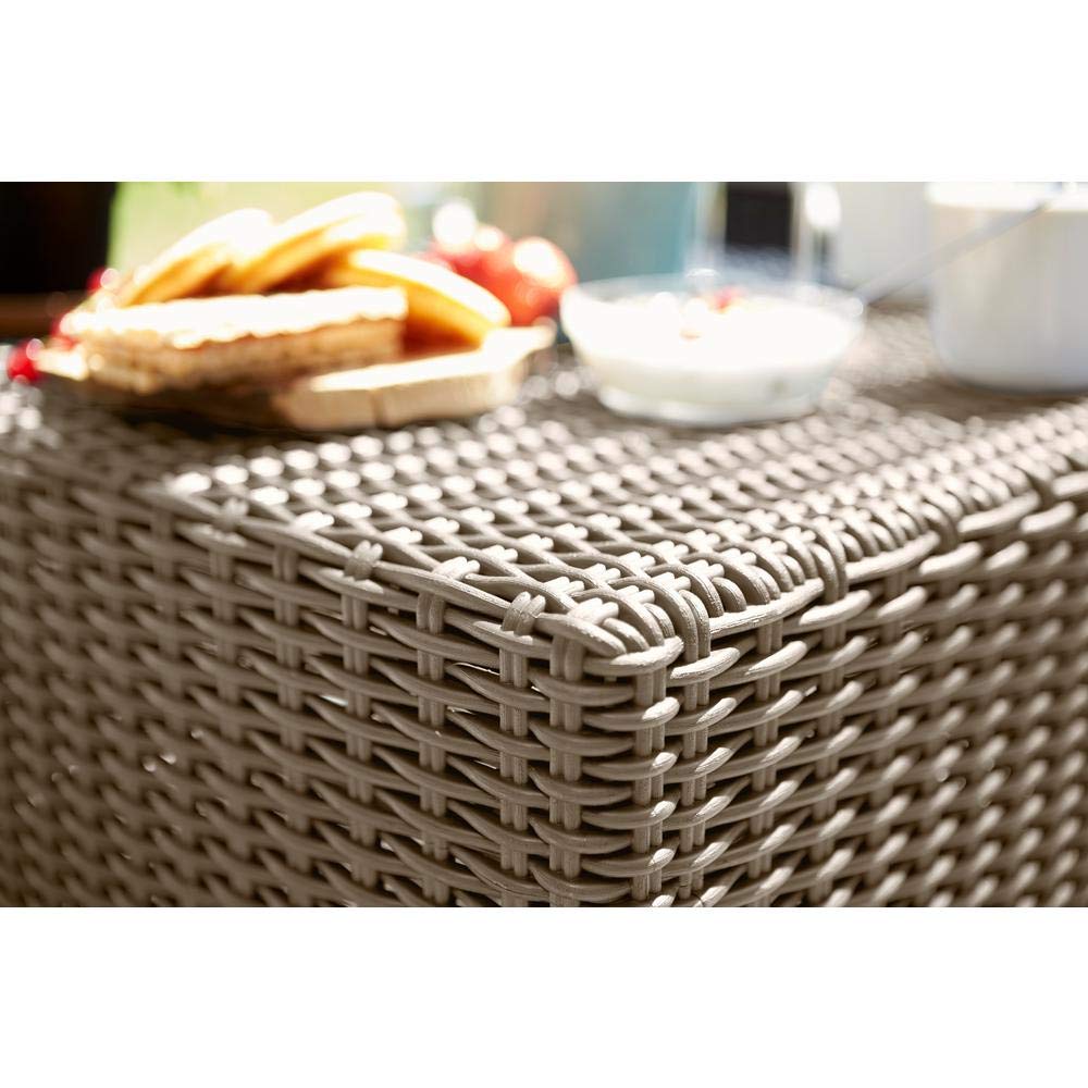 Keter California - Sofá de Patio con Cojines, Mesa para café, Capuccino, Mesa para café