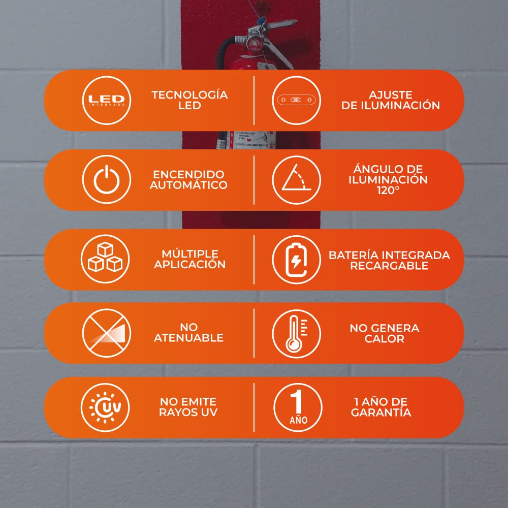 Tecnolite - Lámpara LED de Emergencia Portátil, Recargable, Luz de Día 6500 K, 0.8 Watts de Potencia