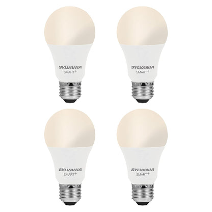 Sylvania Smart+ Foco LED A19 WiFi, Paquete de 4 - A19 Blanco Calido