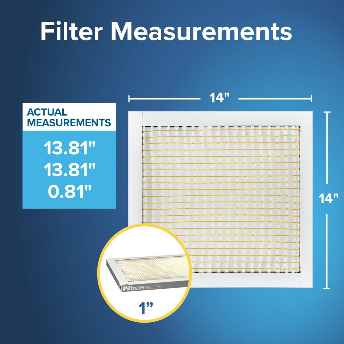 Filtrete 14x14x1, AC Furnace Air Filter, MPR 300, Clean Living Basic Dust, 6-Pack