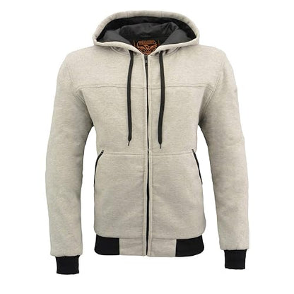 Milwaukee Leather MPM1788 - Sudadera con Capucha para Hombre, Color Plateado Aprobado por la CE, con aramida, por Dupont Fibers - M
