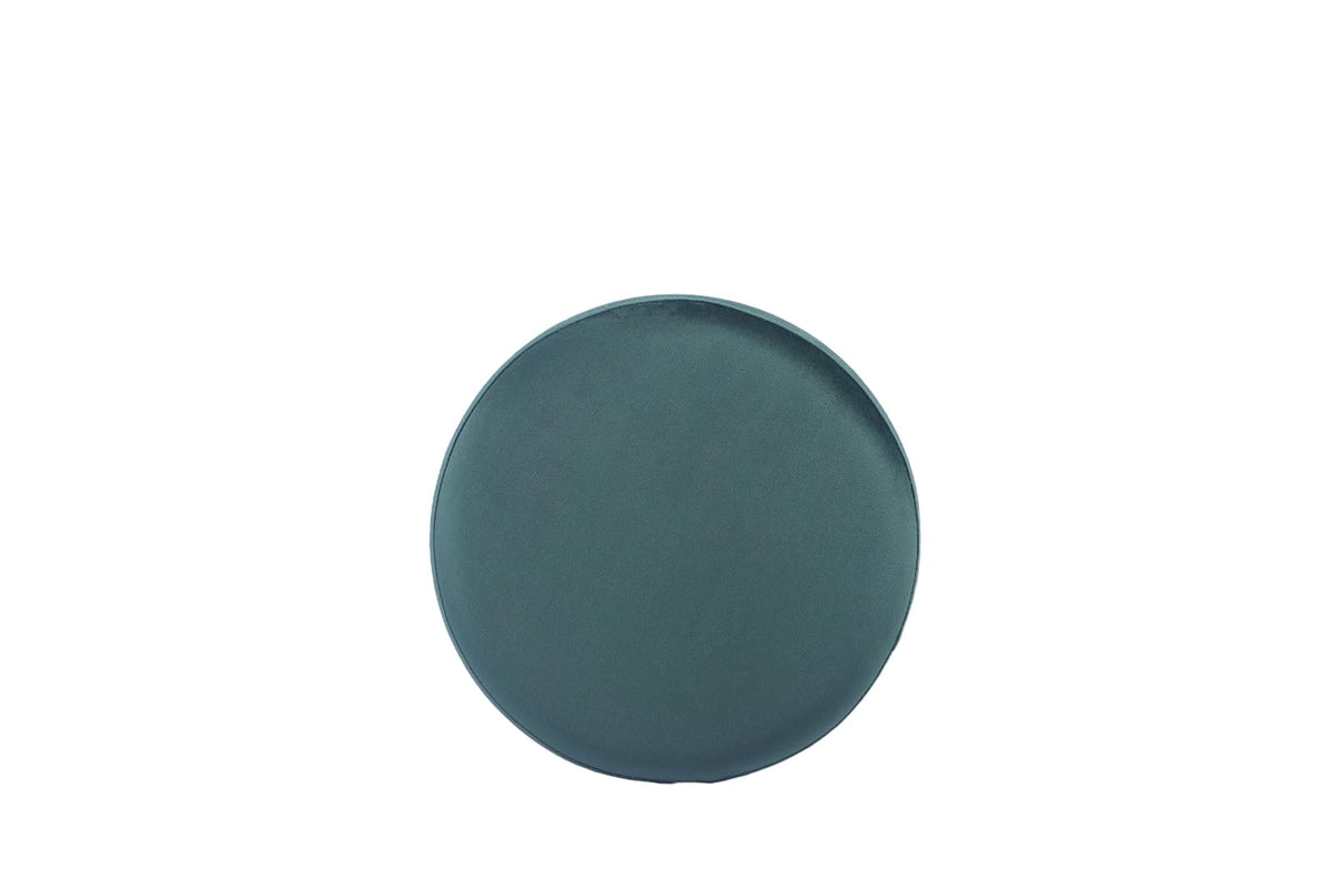 Sochic Taburete Cilíndrico Tapizado en Terciopelo Verde con Base de Acero Inoxidable en Acabado Dorado