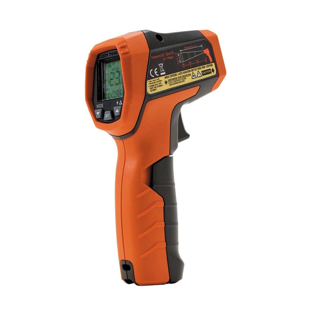 KLEIN TOOLS IR5 | Termómetro Infrarrojo | Doble Láser | Medición Precisa | Termometro de doble láser para medir temperaturas sin contacto de -30 a 400 °C, ideal para trabajos técnicos y eléctricos.