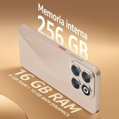 Celular ZTE Axon 70, 6.7” 120Hz, Cámara 108MP y 256GB+16GB RAM (6GB + 10GB dimámica), Batería 5000mAh, Dorado