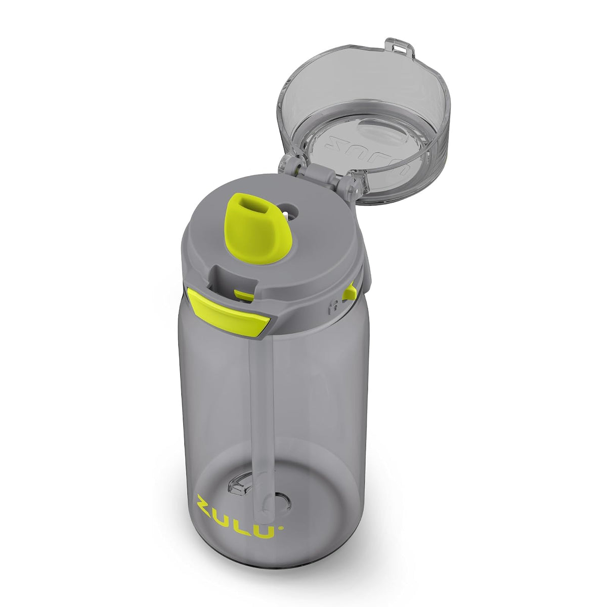 ZULU Kids Flex - Botella de agua de plástico Tritan de 16 onzas con boquilla de silicona, tapa abatible a prueba de fugas y bucle de transporte suave al tacto para mochila escolar, lonchera y deportes