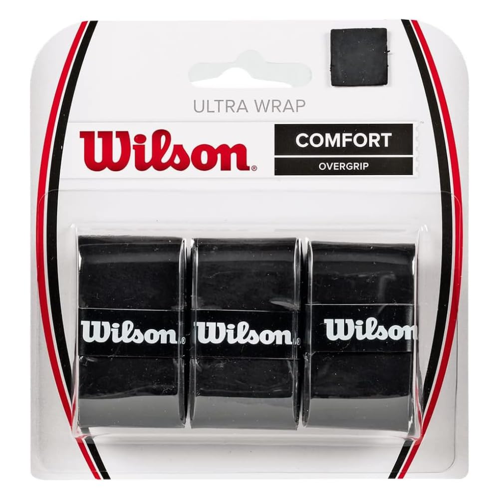 Wilson Sobregrip para Raqueta de Tenis - Negro 10 piezas - Tennis Overgrip - 3 paquetes