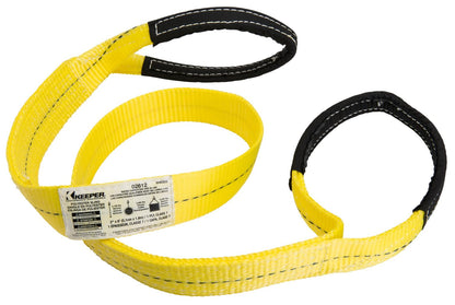 Keeper Eslinga Elevadora de 1.83 m x 5 cm, Amarillo/Negro/Blanco, 02612 | 2" x 6', Amarillo/Negro/Blanco, poliéster, uso general, elevación, gargantilla, cesta