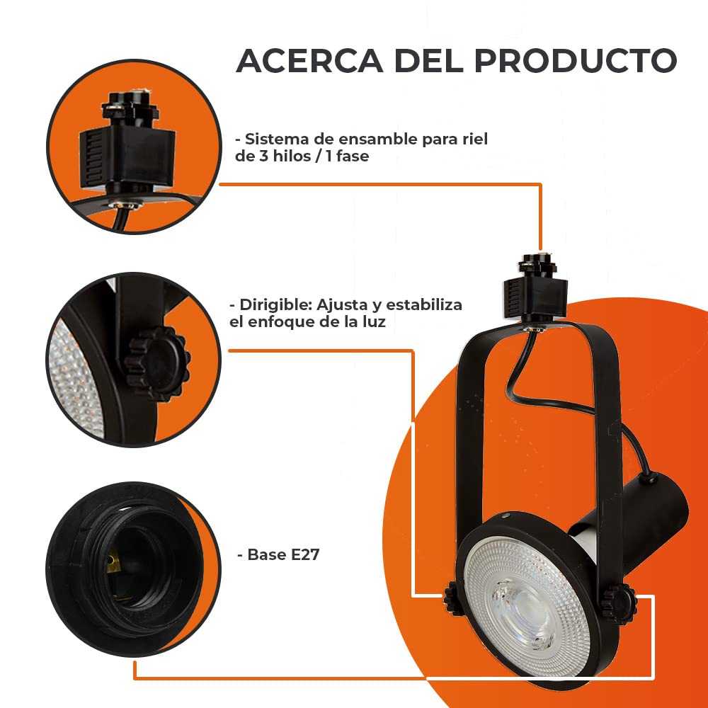 Tecnolite Lámpara Interior para Riel Sobreponer Tecnolite