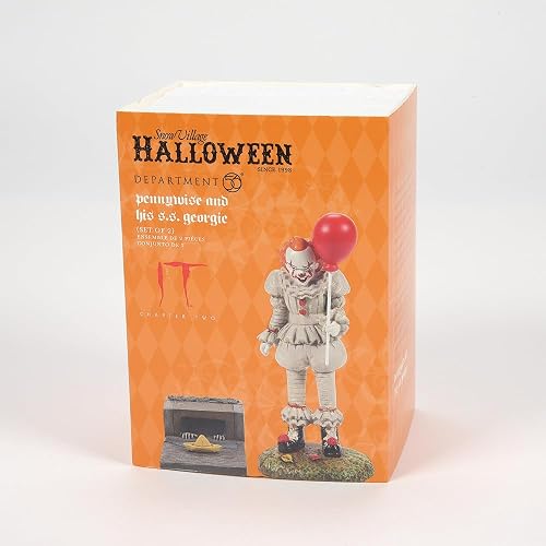 Department 56 Snow Village Accessories Halloween IT Capítulo Two Pennywise and The SS Georgie Set de Figuras estándar, Multicolor
