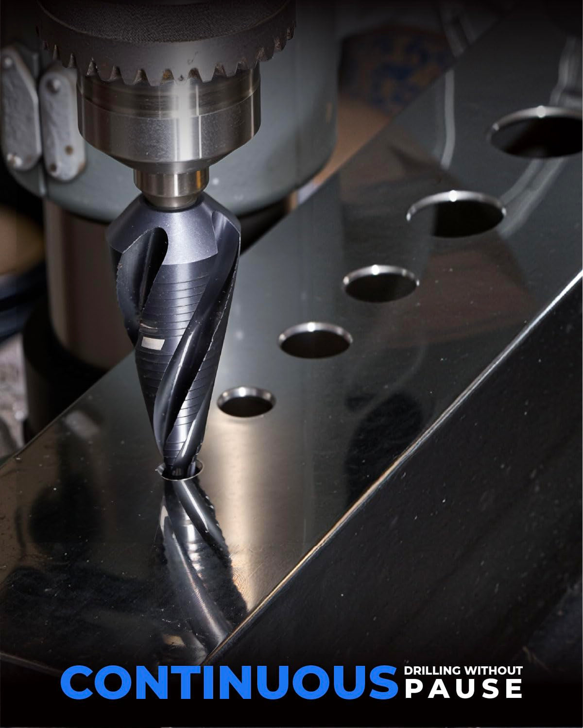 AugTouf Broca de Paso de Cobalto con Cuatro Espirales, Vástago Hexagonal 1/4" para Metal