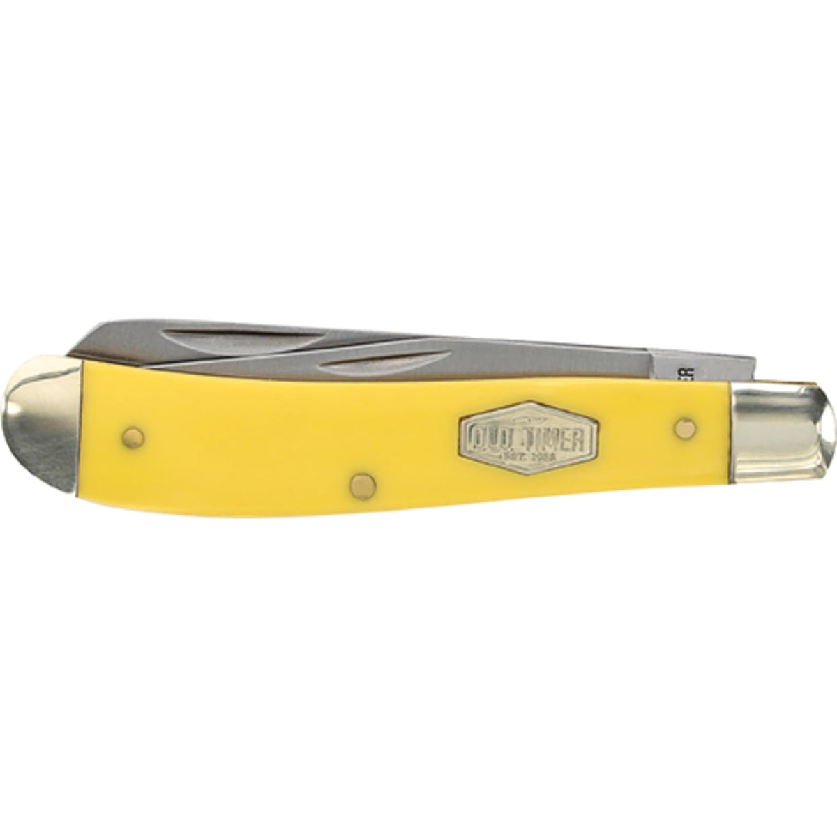 Schrade 94OTY Old Timer Yellow Gunstock Trapper | Old Timer 29OT Mountain Beaver - Cuchillo de bolsillo plegable con hoja de acero de alto carbono