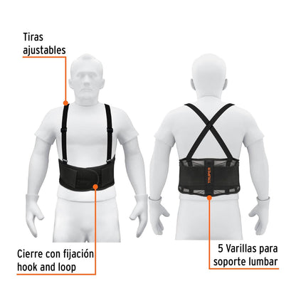 Truper FAJA-LV, Faja con tirantes ajustables, ventilada, talla grande