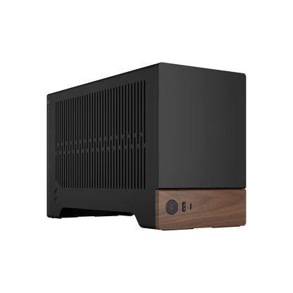 Fractal Design Terra Graphite - Panel Frontal de Madera de Nogal - Factor de Forma pequeño - Estuche para Juegos Mini ITX - Cable Elevador PCIe 4.0 - USB Tipo C - Paneles de Aluminio anodizado