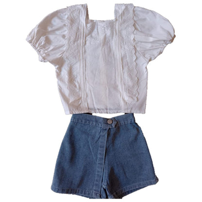 Macarroni Diseño Europeo Blusa y shortNiñas