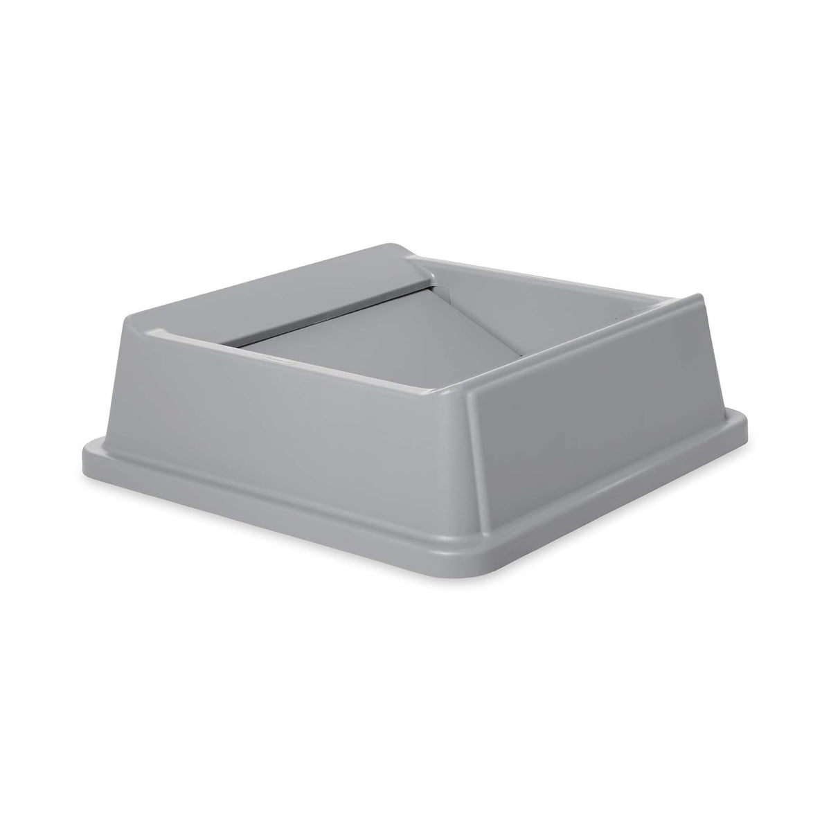 Rubbermaid Commercial Products - Contenedor intocable, tapa de papelero/papelera, gris, tapa cuadrada oscilante, compatible con contenedores cuadrados intocables de 35/50 galones