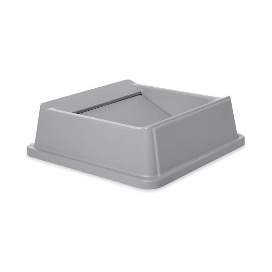 Rubbermaid Commercial Products - Contenedor intocable, tapa de papelero/papelera, gris, tapa cuadrada oscilante, compatible con contenedores cuadrados intocables de 35/50 galones