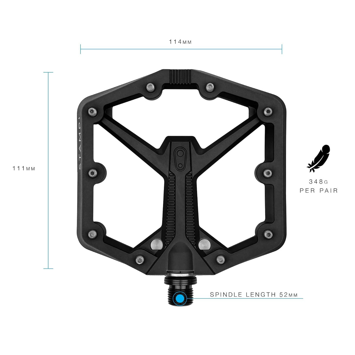 Crankbrothers - Pedal de Bicicleta Plano BMX/MTB - Pedal de Bicicleta de Plataforma, Perfil mínimo, Agarre Ajustable