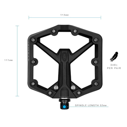 Crankbrothers - Pedal de Bicicleta Plano BMX/MTB - Pedal de Bicicleta de Plataforma, Perfil mínimo, Agarre Ajustable