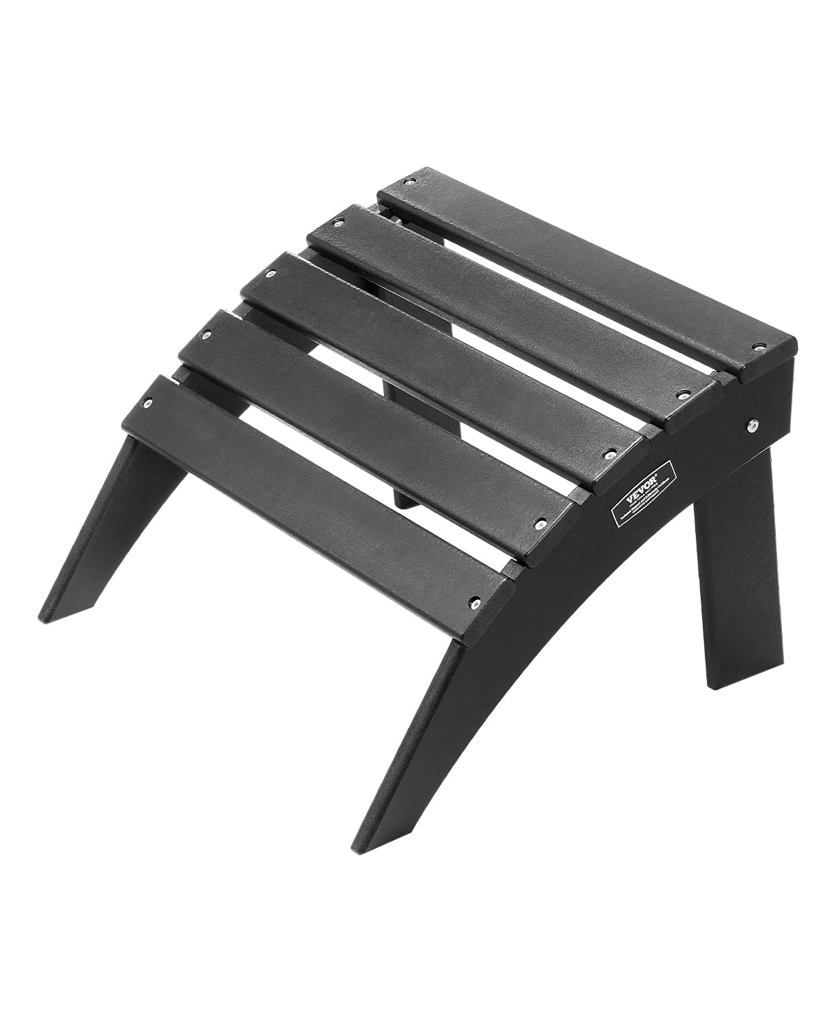 VEVOR Reposapiés Adirondack Plegable de Plástico HDPE de 475 x 500 x 330 mm, Reposapiés Adirondack Resistente a la Intemperie para Silla Adirondack para Porches Exteriores, Césped, Patios, Negro