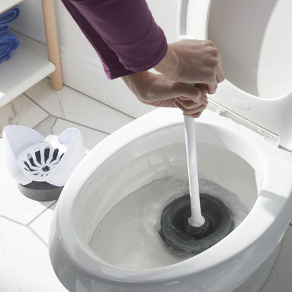 Clorox baño Plunger with Hideaway Holder Caddy Heavy Duty Compact Design con Base de Goma para baño