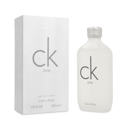 CALVIN KLEIN, Fragancia Unisex, CK One Eau de Toilette, Fragancia Fresca, Cítrica y Floral, Aromas de Bergamota, Té Verde y Almizcle, 100 ml