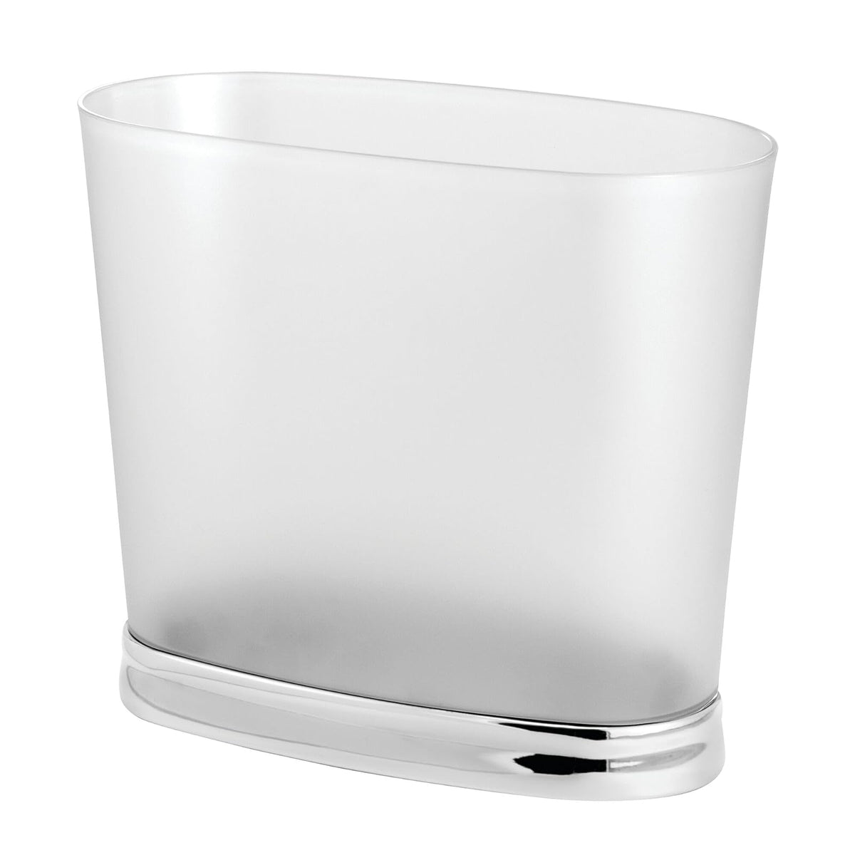iDesign Gina Oval Wastecan Multi Organizador, Frost/níquel cepillado