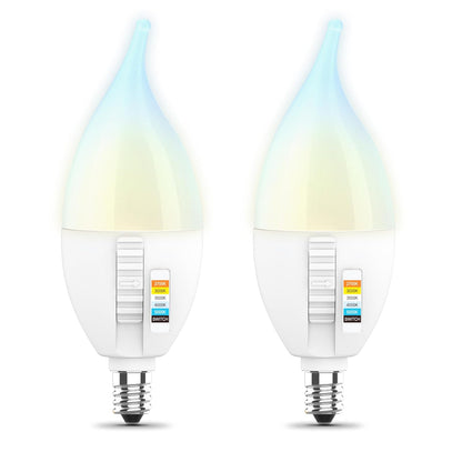 Feit Electric CA10 - foco LED con punta de llama, equivalente a 40 W, regulable, seleccionable en color de 6 vías, 5CCT, base de vela E12, 90 CRI, 450 lúmenes, foco de araña, 22 años de vida, CFF40