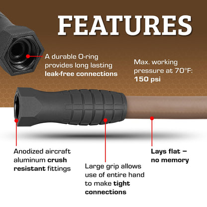 Flexzilla HFZC550BRS Garden Hose, Brown Mulch