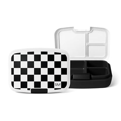 Simple Modern Porter Bento Fiambrera | 30 oz, blanco y negro, 3 compartimentos, sin BPA, a prueba de fugas, apto para lavaplatos