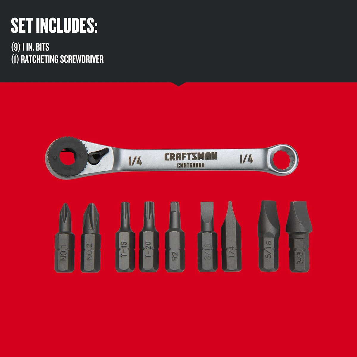 CRAFTSMAN Juego de destornilladores, trinquete, multibroca (CMHT68008)