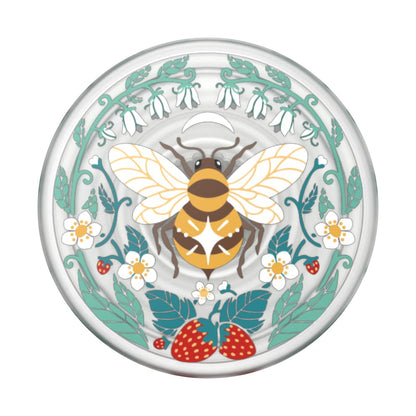 PopSockets Agarre para teléfono a Base de Plantas con Soporte expandible, PopSockets ecológicos para teléfono, Abeja translúcida Boho