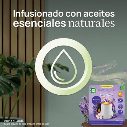 Air Wick® Vaporizador de Fragancias Essential Mist, Aroma Lavanda, Difusor y Repuesto de 20 ml