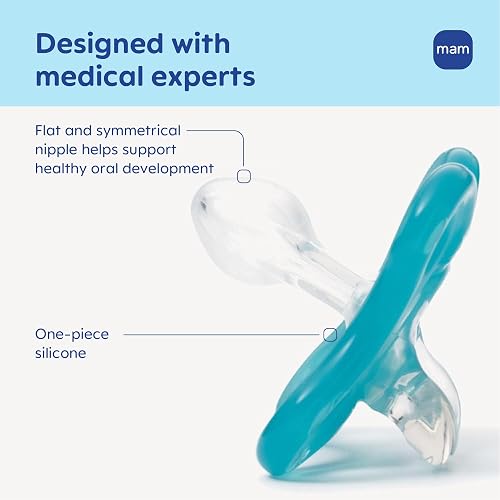 MAM Comfort - Chupón de bebé ligero de silicona de una sola pieza, 2 | Especialmente para bocas recién nacidos más pequeñas, sin BPA, fácil de limpiar, lo mejor para bebés lactantes