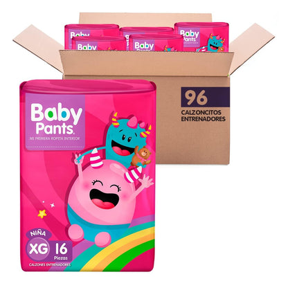 Baby Pants Calzón Entrenador Niña, Talla XG; 96 pañales