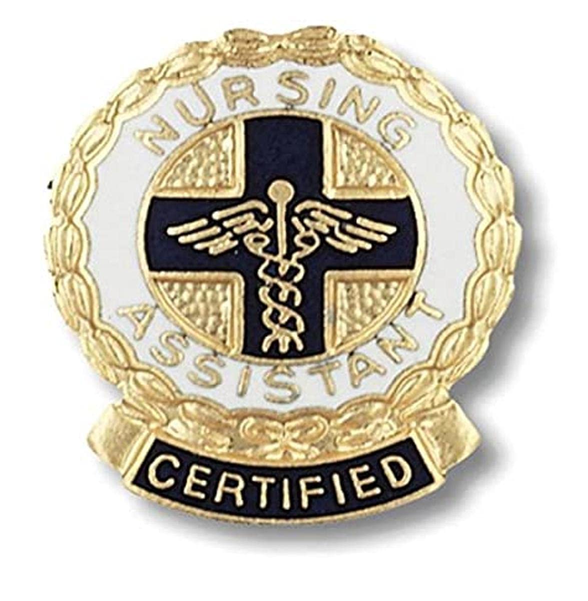 Prestige Medical Pin de Emblema, farmacéutico (RX on Caduceus) - Pin de emblema de asistente de enfermería certificado