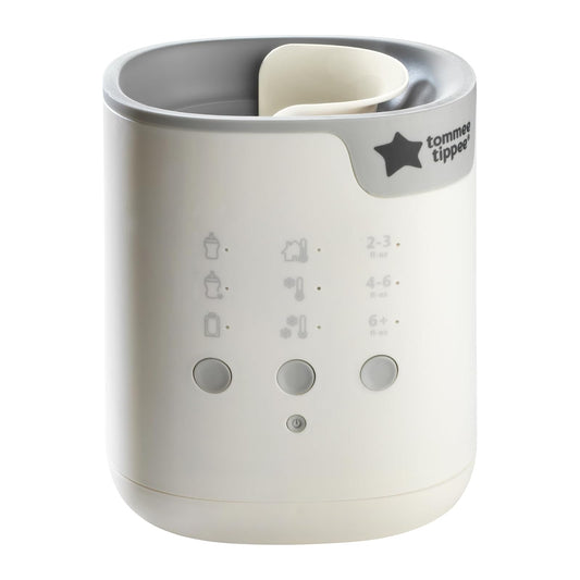 Tommee Tippee Calentador de Biberones y Papillas, Controles Táctiles | Calienta Leche Materna, Fórmula, Frascos y Bolsas a Temperatura Corporal en Minutos, Temporizador Automático, Blanco