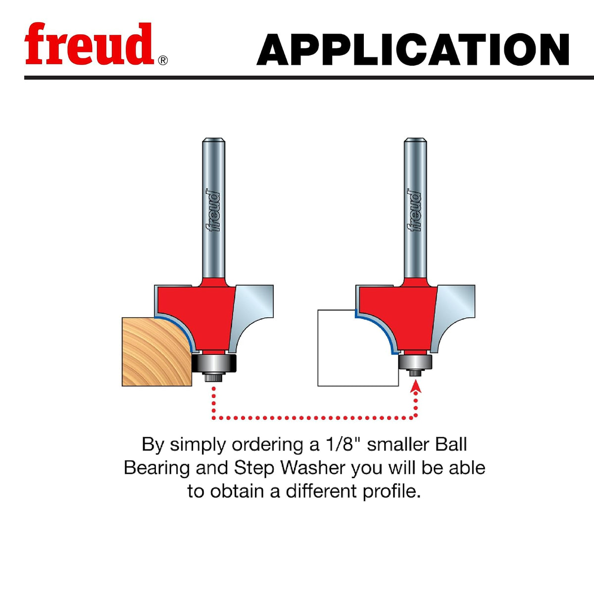 Freud Freud 1/4" Radius Rounding Over Bit, 1/4" Shank (Quadra-Cut) (34-110)