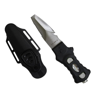 Scuba Choice Cuchillo Buceo Acero Inoxidable Punta Roma 9 Pulgadas | Punta roma, hoja 2.3 pulgadas, mango ergonómico, 7 pulgadas total, para buceo y esnórquel