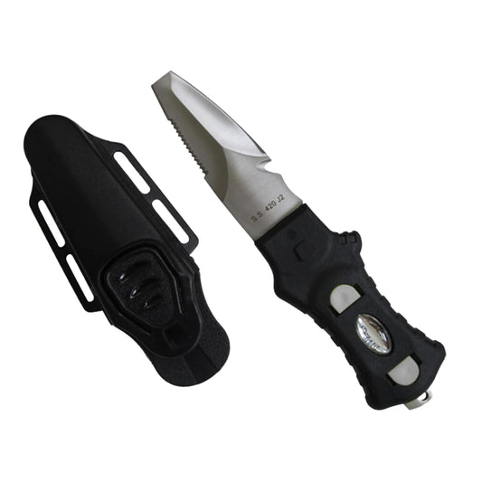 Scuba Choice Cuchillo Buceo Acero Inoxidable Punta Roma 9 Pulgadas | Punta roma, hoja 2.3 pulgadas, mango ergonómico, 7 pulgadas total, para buceo y esnórquel