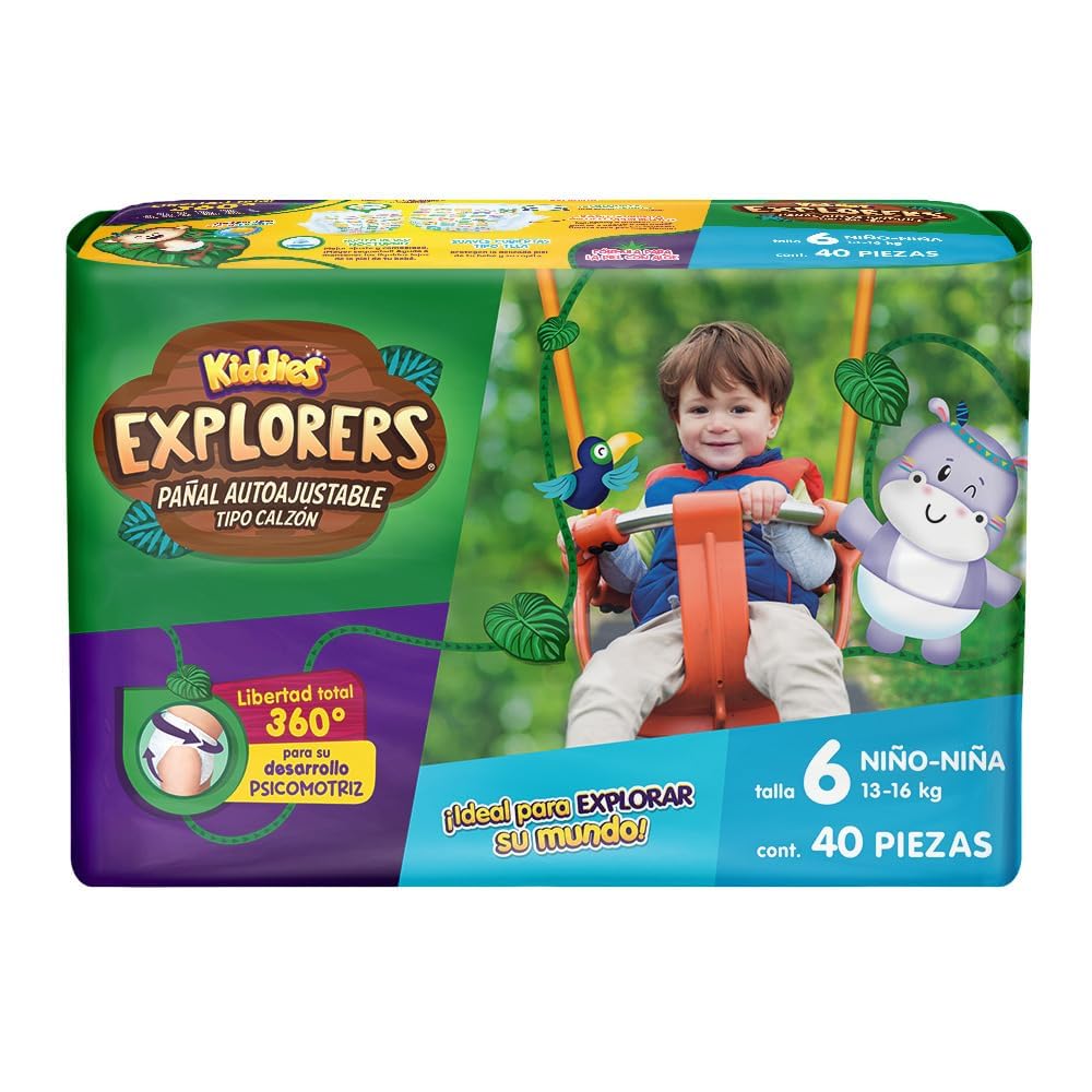 Kiddies Explorers Pañal Autoajustable Talla 6 XG Grande 160 pañales