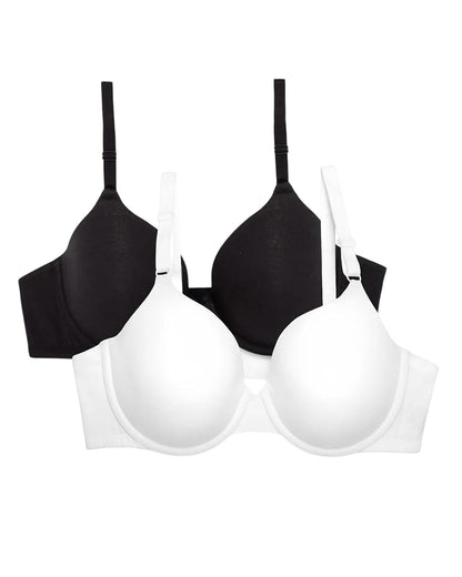 Fruit of the Loom Brasier de Algodón con Varilla para Mujer - Blanco - Negro Tono - 38B