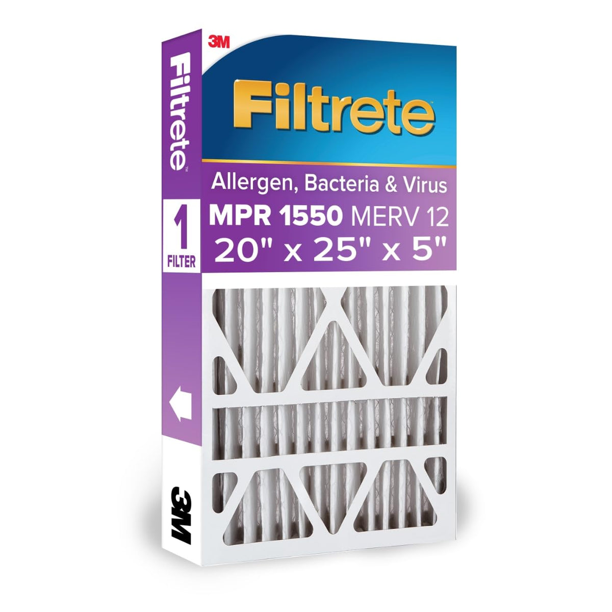 Vida Saludable Filtrete Ultra Allergen Filtro, mpr 1500 x 12,7 cm, 50,8 cm x 25-Inch (4 - 7/8-Inch Profundidad)
