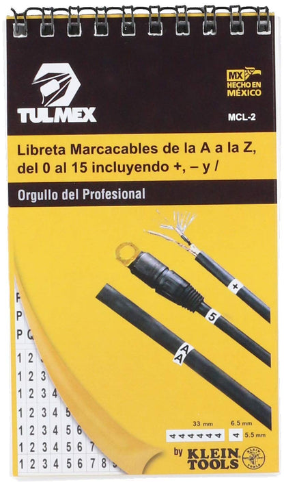 TULMEX MCL-2 | Libreta Marcacables | Letras, Números Y Signos